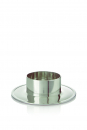 Kerzenständer aus Metall - poliert - rund - für Kerzen mit Ø50mm in Silber 027 - Topseller