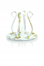 Kerzenständer aus Metall - Leuchter für Kerzen mit Ø30mm - Farbe 026 Gold/Weiß - Topseller