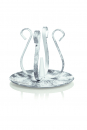 Kerzenständer aus Metall - Leuchter für Kerzen mit Ø30mm - Farbe 027 Silber/Weiß - Topseller