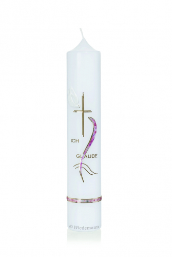 Taufkerze Sondermodell "Ich Glaube" Pink Modern 166.292.016