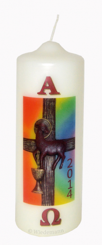 1 Stück Osterkerze Ø60mm x 185mm Höhe in der Farbe 003 Elfenbein Neuheit 2014