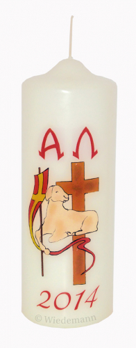 1 Stück Osterkerze Ø60mm x 185mm Höhe in der Farbe 003 Elfenbein Neuheit 2014