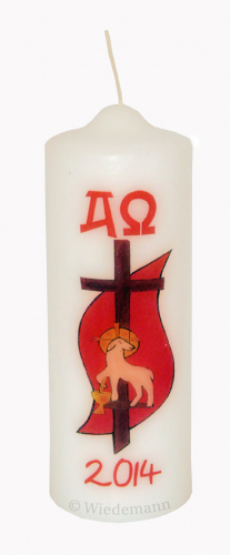 1 Stück Osterkerze Ø60mm x 185mm Höhe in der Farbe 003 Elfenbein Neuheit 2014