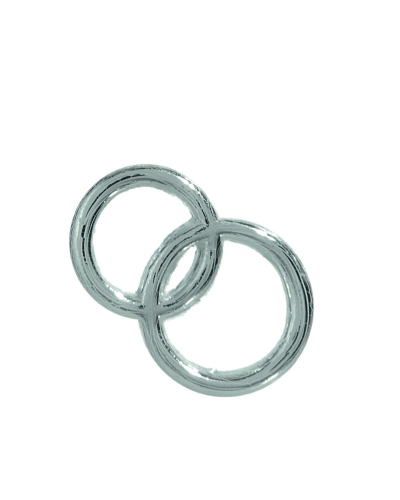 1x Verzierwachsornament "Ringe" - in der Farbe 027 Silber - Grösse 19x29mm