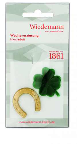 1x Verzierwachsornament Set "Glück" - in der Farbe 028 - 2er Set