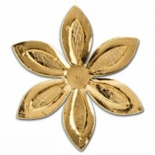 1x Verzierwachsornament "Flower" - in der Farbe 026 Gold - Grösse Ø26mm