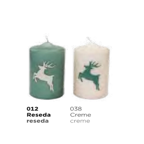 Hirsch-Kerzen "4er Pack-Creme-Reseda" Ø80mm x 150mm Höhe - Kopie