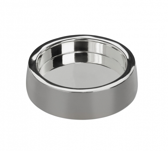 Kerzenständer aus Metall-rund-poliert-für Kerzen mit Ø80mm in der Farbe Silber 027