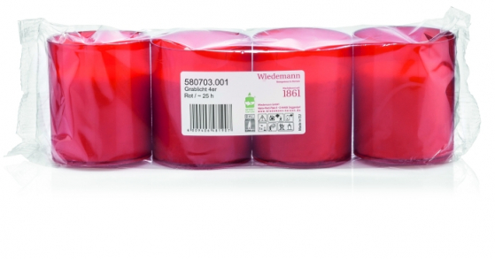 Grablichte 4er Pack - Ø50mm x 59mm Höhe - Brenndauer 25 Stunden