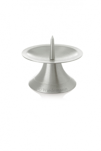 Kerzenständer aus Metall mit Dorn-Farbe Silber-gebürstet-Ø90mm x 80mm-Topseller-Handarbeit