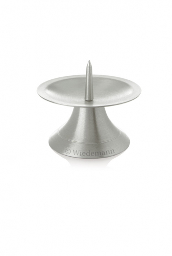 Kerzenständer aus Metall mit Dorn-Farbe Silber-gebürstet-Ø90mm x 80mm-Topseller-Handarbeit