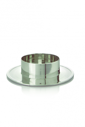 Kerzenständer aus Metall - Leuchter rund - poliert - für Kerzen mit Ø60mm in der Farbe Silber 027 - Topseller