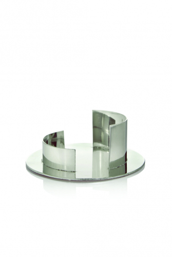 Kerzenständer aus Metall - Leuchter rund - poliert - für Kerzen mit Ø50mm in der Farbe Silber 027 - Topseller