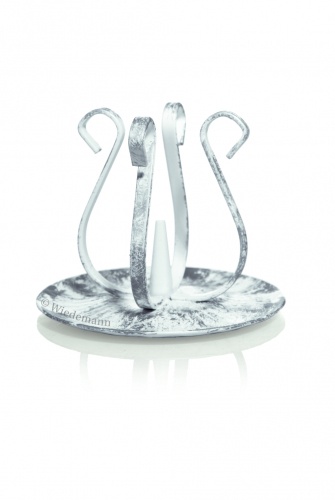 Kerzenständer aus Metall - Leuchter für Kerzen mit Ø30mm - Farbe 027 Silber/Weiß - Topseller