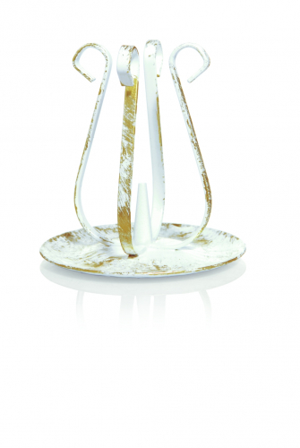 Kerzenständer aus Metall - Leuchter für Kerzen mit Ø30mm - Farbe 026 Gold/Weiss - Topseller