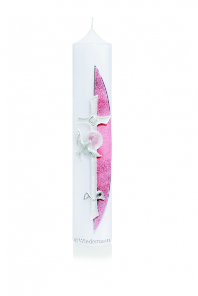 Taufkerze Topseller mit Taube in Rosa 165.445.027