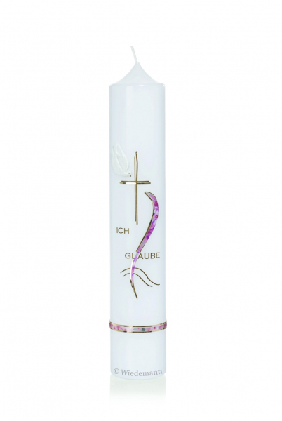 Taufkerze Sondermodell "Ich Glaube" Pink Modern 166.292.016