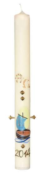 Osterkerze Ø80mm x 800mm Höhe - Farbe 003 Elfenbein - NEU 2014