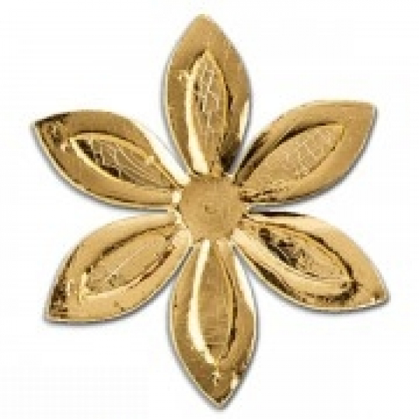 1x Verzierwachsornament "Flower" - in der Farbe 026 Gold - Grösse Ø26mm