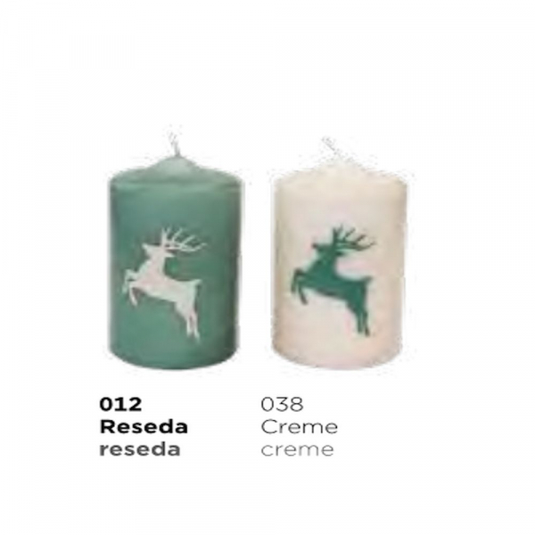 Hirsch-Kerzen "4er Pack-Creme-Reseda" Ø80mm x 150mm Höhe - Kopie