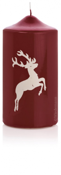 Gmundner Hirsch-Kerzen "4er Pack-Bordeaux-Edition" Ø80mm x 150mm Höhe