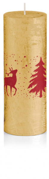 Weihnachts - Kerzen 4er Pack Ø68mm x 190mm Höhe - "Rustic Metallic" in 3 Farben zur Auswahl- Neuheit 2014