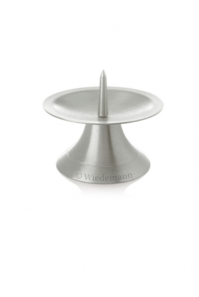 Kerzenständer aus Metall mit Dorn-Farbe Silber-gebürstet-Ø90mm x 80mm-Topseller-Handarbeit