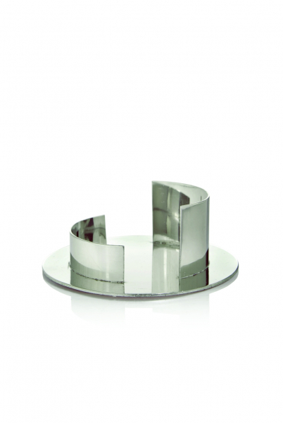 Kerzenständer aus Metall - Leuchter rund - poliert - für Kerzen mit Ø50mm in der Farbe Silber 027 - Topseller