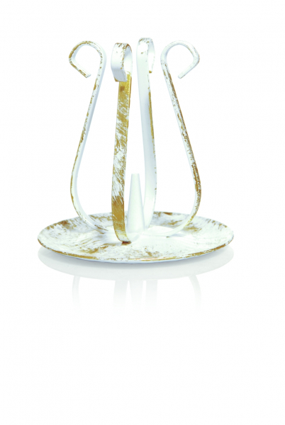 Kerzenständer aus Metall - Leuchter für Kerzen mit Ø30mm - Farbe 026 Gold/Weiss - Topseller