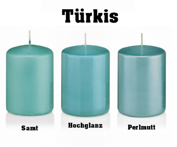 Stumpenkerzen mit veredelter Oberfläche / Neuheit