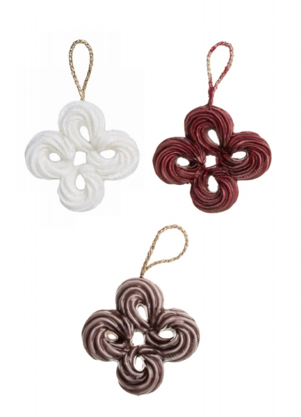 4er Pack Christbaum - Anhänger aus Wachs - "Blume" Ø60mm - Neuheit 2014