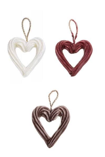 4er Pack Christbaum - Anhänger aus Wachs - "Herz" Ø60mm - Neuheit 2014