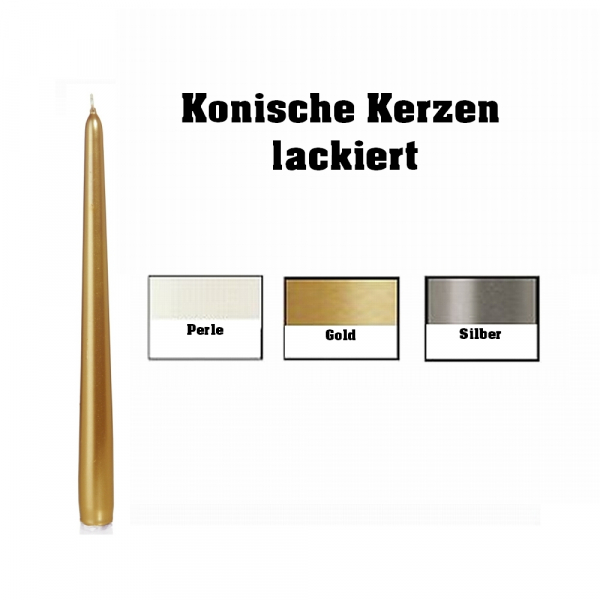 Leuchterkerzen lackiert in verschiedenen Grössen + Farben + Stückzahlen