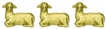 6x Verzierwachsornament "Osterlamm" - Farbe 026 Gold - Grösse 22x25mm - 6er Pack