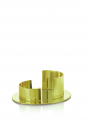 Kerzenständer aus Metall für Ellipsen Kerzen - poliert -  für Kerzen mit Ø95mm in Gold 026