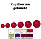 Top Kugelkerzen bis Ø10cm Konfigurator - Ø 28mm - Ø100mm - getaucht -  in verschiedenen Grössen und Farben