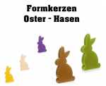 Oster - Hasen - Formkerzen - Dekokerzen - in verschiedenen Grössen und Farben zur Auswahl